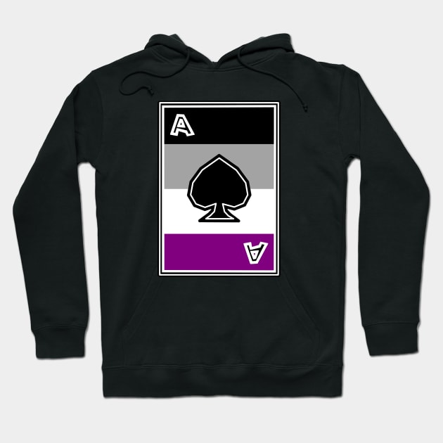 Asexual Pride - Ace of Sexuality Card - Ace Sexual - Spades - Asexual Hoodie by Bleeding Red Pride